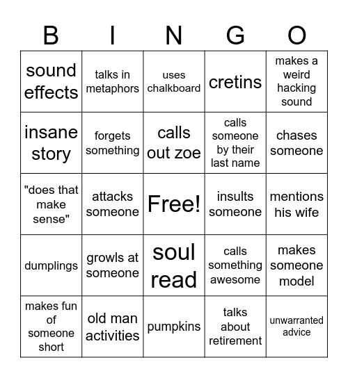 Latorre Bingo Card