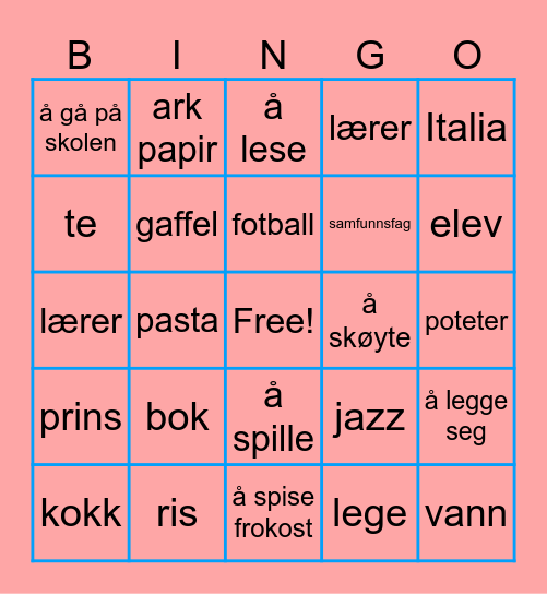 NORW 111 Revisjon Bingo Card