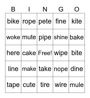 Magic e Bingo Card