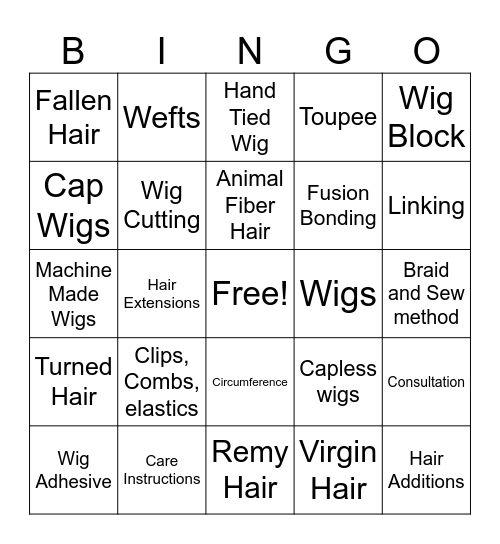 Wig Bingo Card