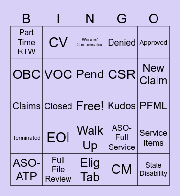 Fun Friday Huddle 12/13/2024 Bingo Card