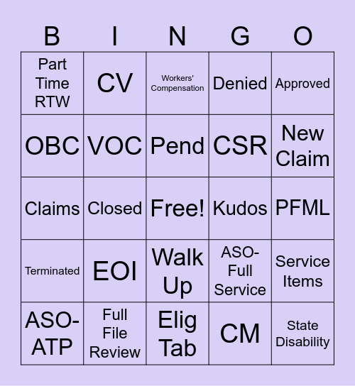 Fun Friday Huddle 12/13/2024 Bingo Card