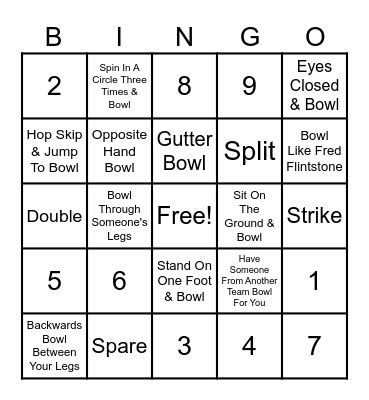 Pats Christmas Bowling Bingo Card