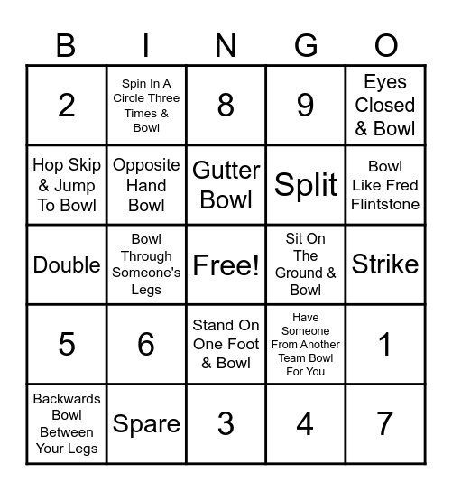 Pats Christmas Bowling Bingo Card