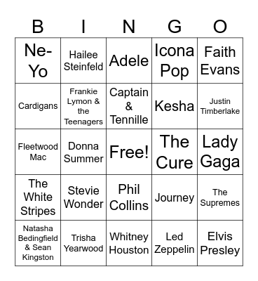 Love Theme Bingo Card