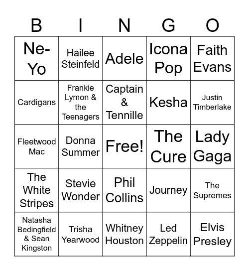 Love Theme Bingo Card