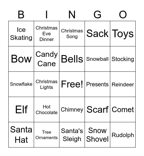 Christmas Bingo Card