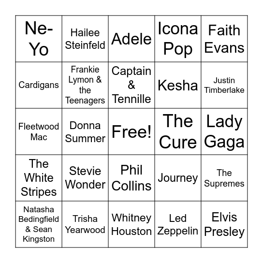 Love Theme Bingo Card