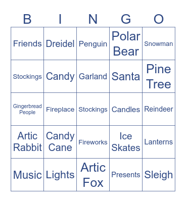 Winter Games Bingo Card
