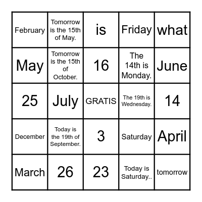 Quarter 2 Bingo (T) Bingo Card