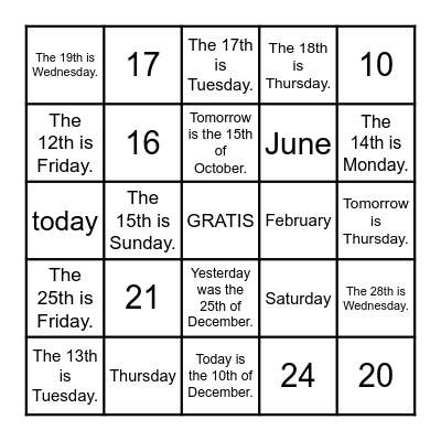 Quarter 2 Bingo (T) Bingo Card