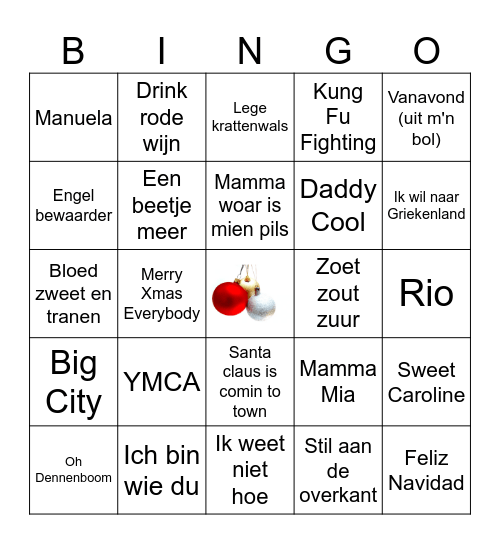 Muziekbingo Daniel 14 december 2024 Bingo Card