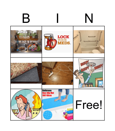 Home Safety Bingo Card