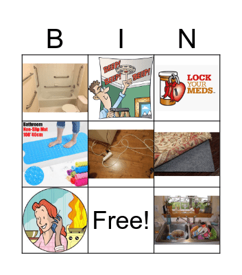 Home Safety Bingo Card