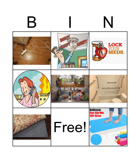 Home Safety Bingo Card