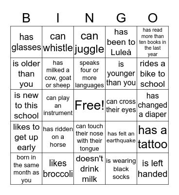 Find someone who... Bingo Card