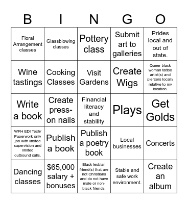 MANIFESTATION BINGO 2025 Bingo Card