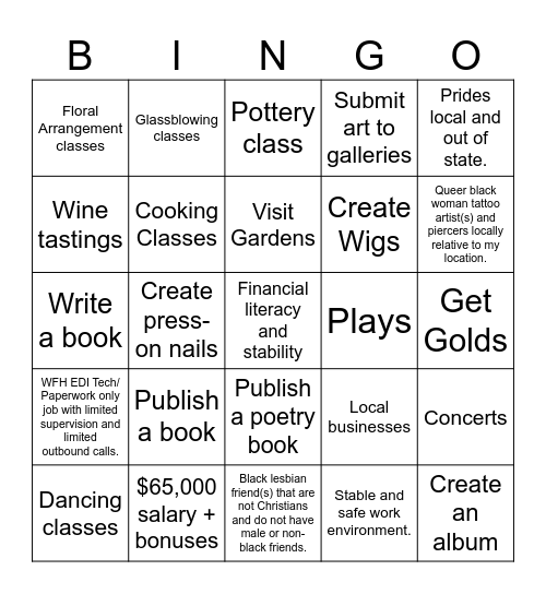 MANIFESTATION BINGO 2025 Bingo Card