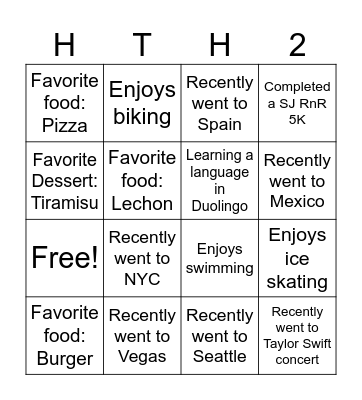 HDD Team Holiday 2024 Bingo Card