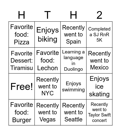 HDD Team Holiday 2024 Bingo Card