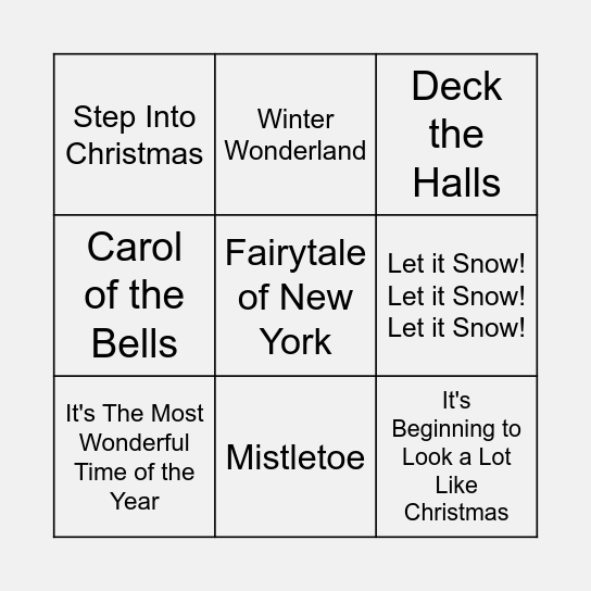 Christmas Bingo Card