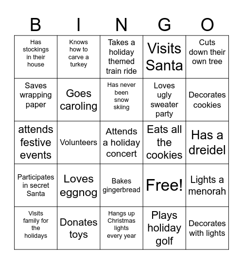 PhD Holiday Bingo Card