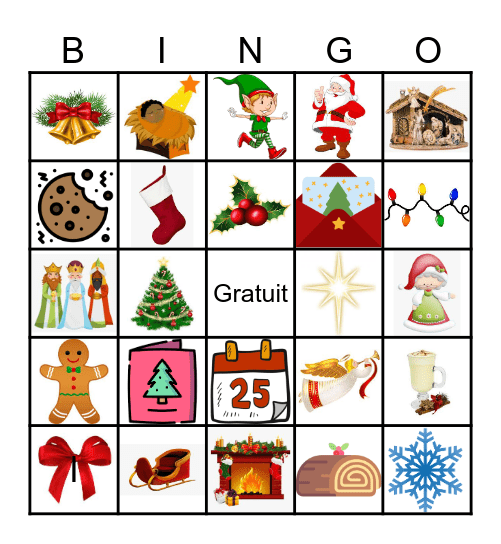 Noël Bingo Card