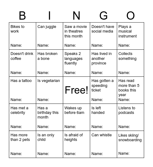 STL Bingo: Find someone who... Bingo Card