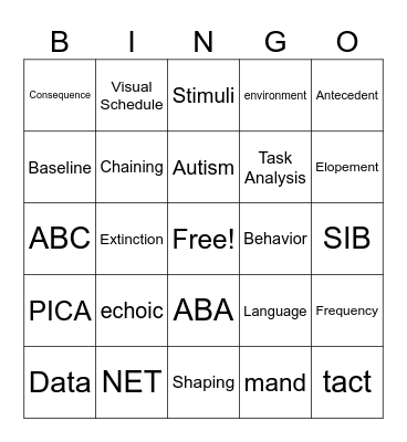 Heart & Soul ABA Bingo Card