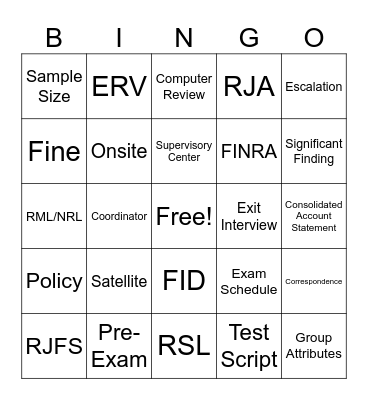 Branch Exam Lingo Bingo! Bingo Card