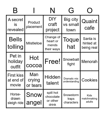 Hallmark Bingo Card