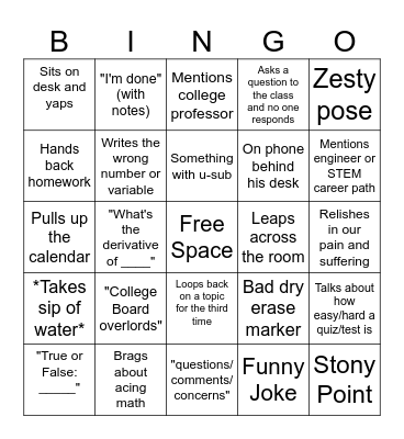 KYLE BELL BINGO Card