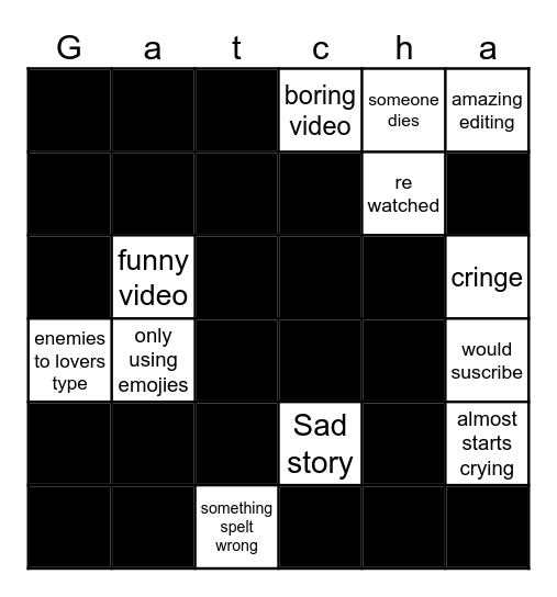 Gatcha Bingo Card