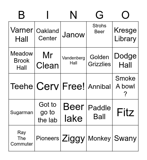 Fitz Bingo 🤪 Bingo Card