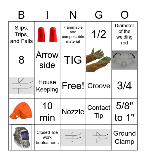 Welding Bingo Card