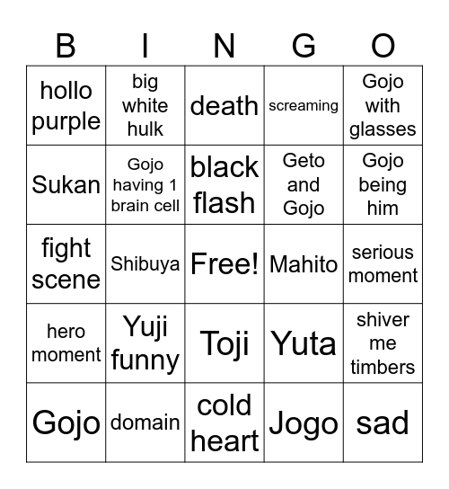 hi Bingo Card