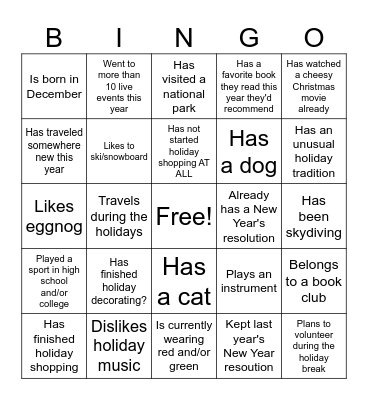 CRM Winter Bingo Card