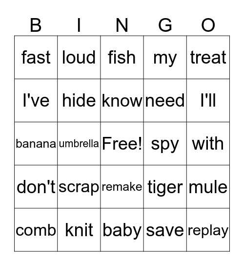 Grade 2 Bingo Card