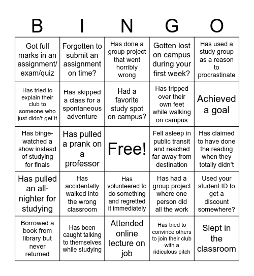 LCIT Volunteer Appreciation Bingo Card