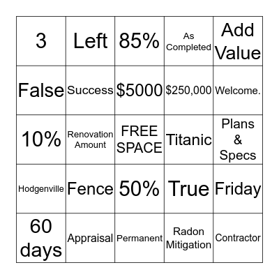 Bingo Card