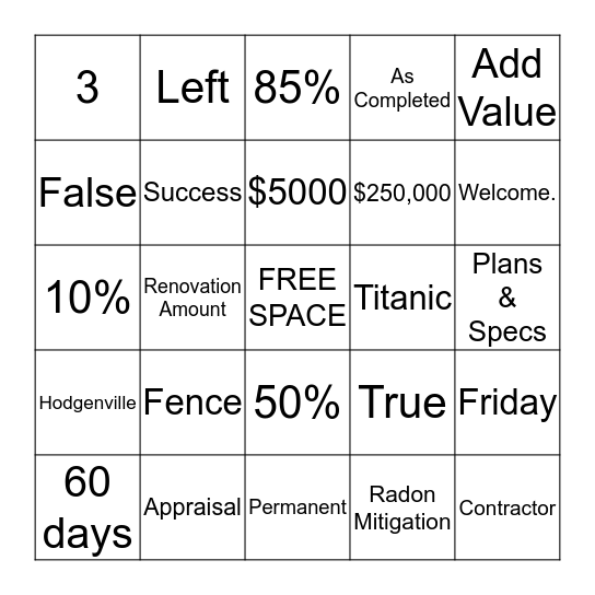 Bingo Card