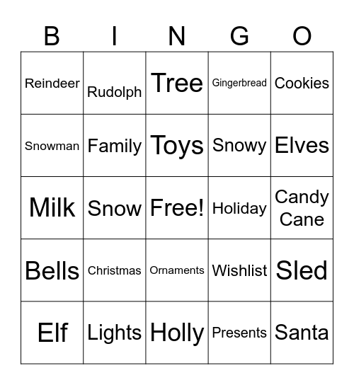 Christmas BINGO Card