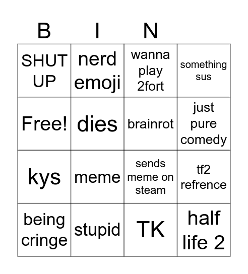 aalex bingo Card