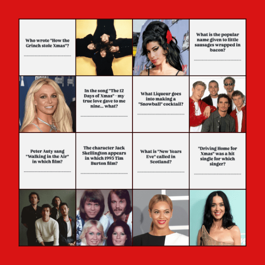 Dear Grace Xmas Bingo! Bingo Card