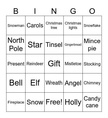 Christmas Bingo Card