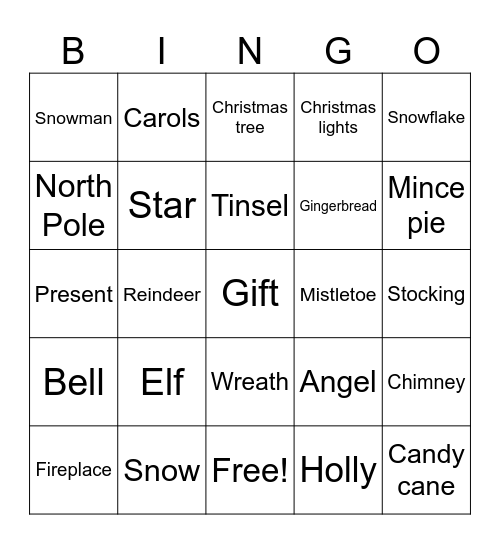 Christmas Bingo Card