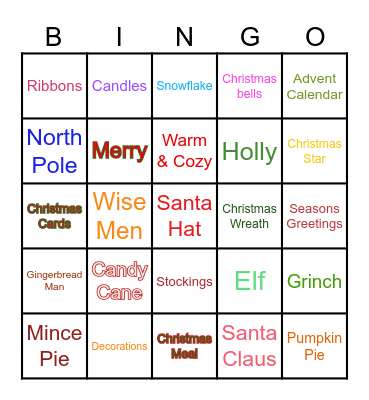 BINGO to get free stuff! Bingo Card