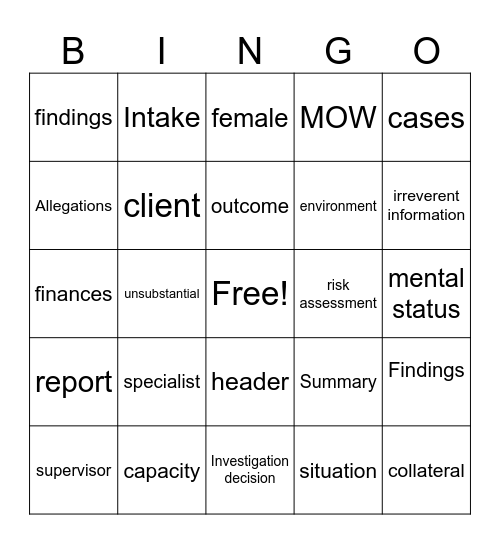 EPS Bingo Card