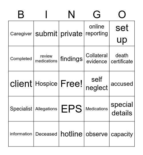 EPS BINGO Card