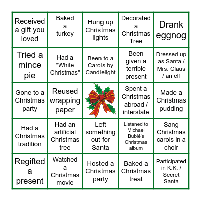 Christmas Bingo Card